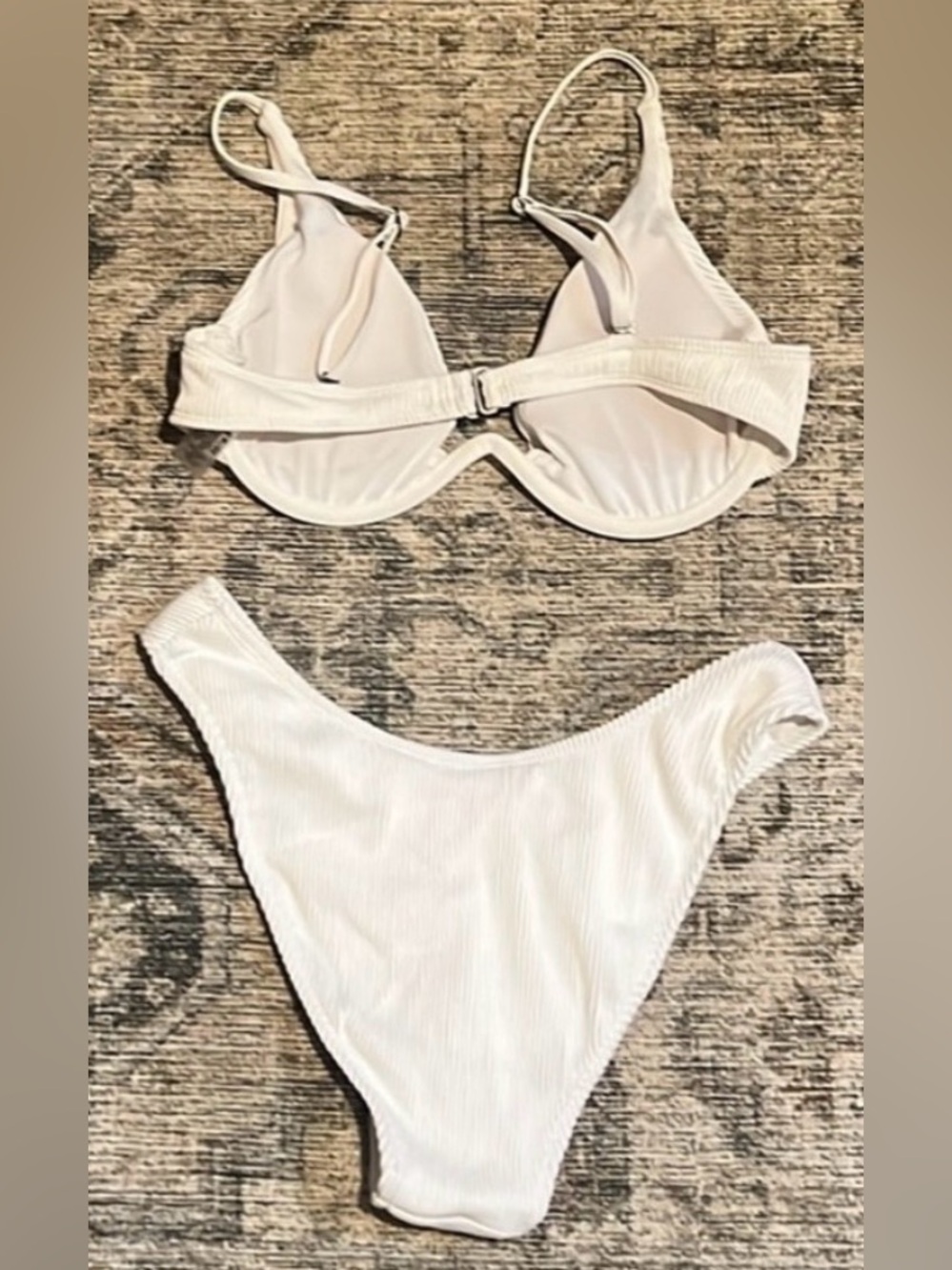 Garage White Ribbed Bikini Set - Picture 2 of 2